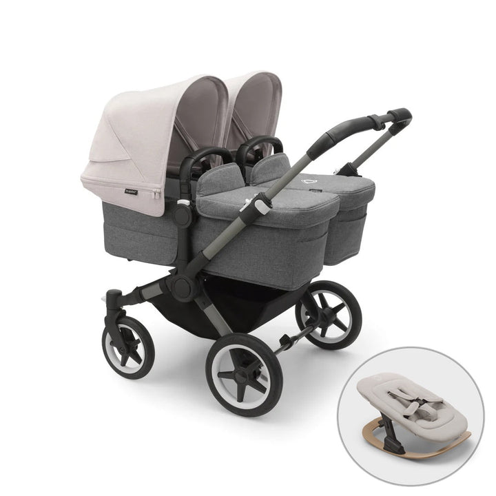 Bugaboo Donkey 5 Twin + FREE Newborn Rocker - Misty White - Pramsy