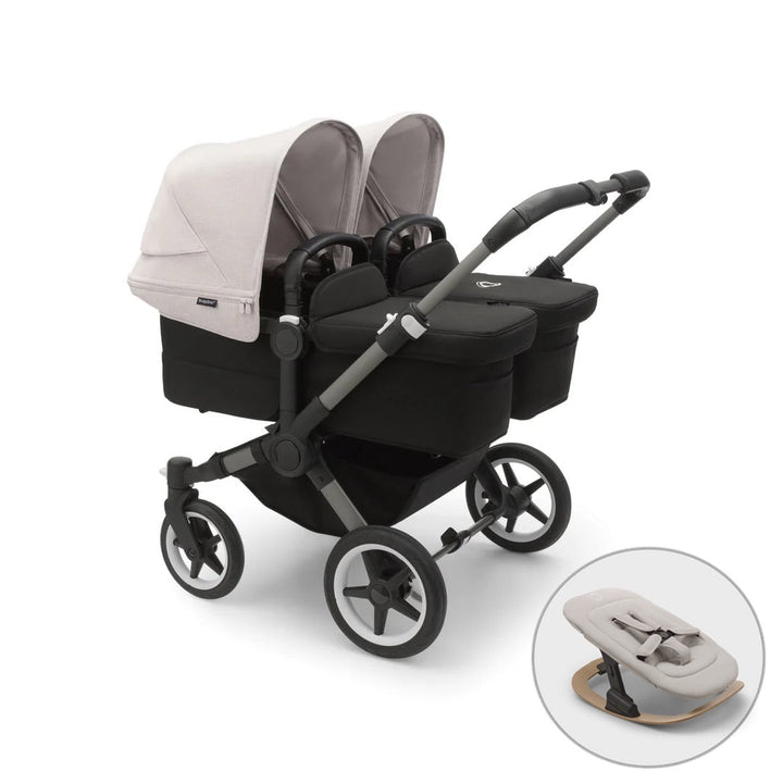 Bugaboo Donkey 5 Twin + FREE Newborn Rocker - Misty White - Pramsy