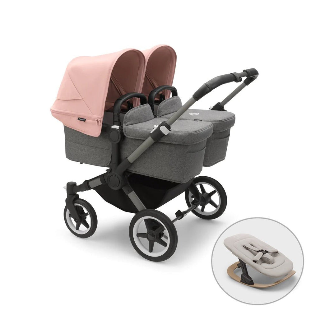 Bugaboo Donkey 5 Twin + FREE Newborn Rocker - Morning Pink - Pramsy