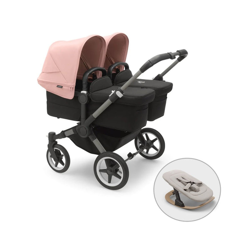 Bugaboo Donkey 5 Twin + FREE Newborn Rocker - Morning Pink - Pramsy