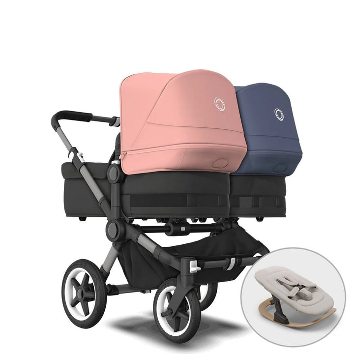 Bugaboo Donkey 5 Twin + FREE Newborn Rocker - Pink & Blue - Pramsy