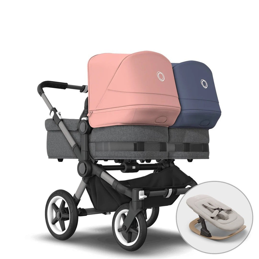 Bugaboo Donkey 5 Twin + FREE Newborn Rocker - Pink & Blue - Pramsy