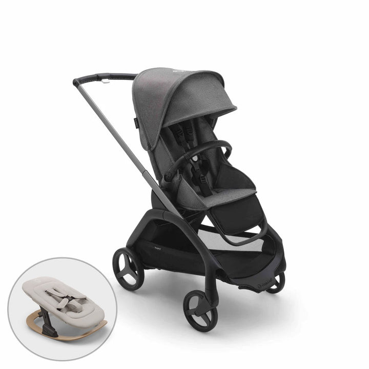 Bugaboo Dragonfly Complete + FREE Newborn Rocker - Grey Melange - Pramsy