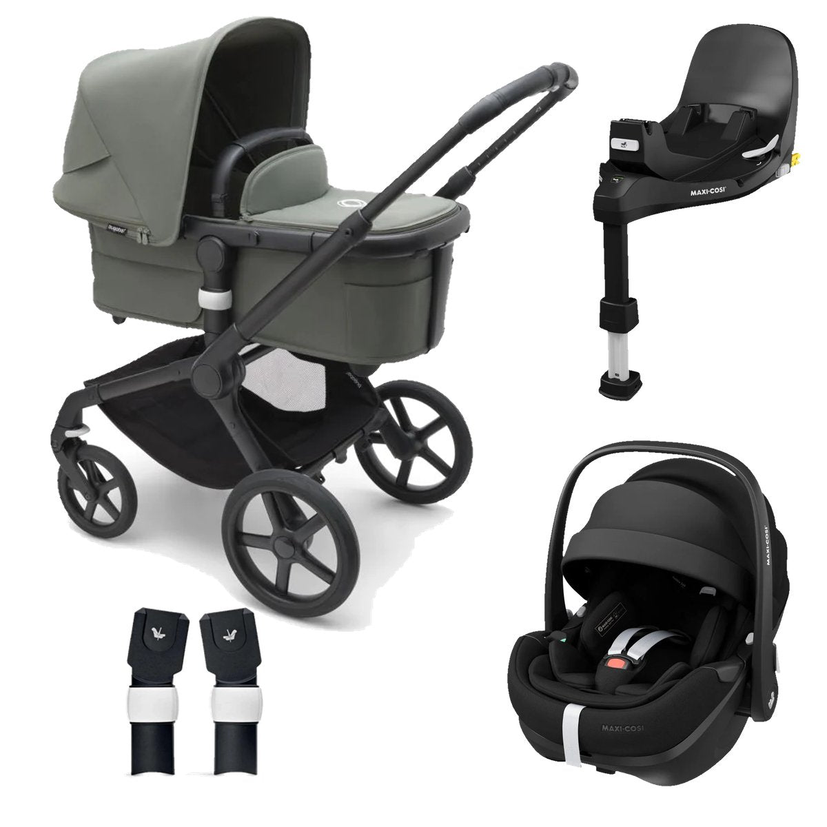 Bugaboo Fox 5 Maxi Cosi Pebble 360 Pro Complete Bundle Forest Gree Pramsy