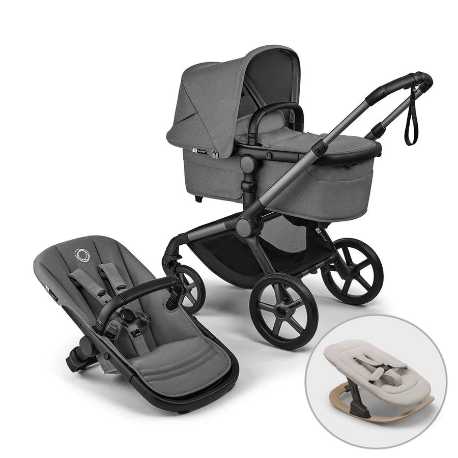 Bugaboo Fox 5 Renew Complete + FREE Newborn Rocker - Moon Grey - New 2025 - Pramsy
