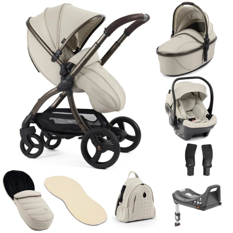 (Copy) (Copy) Egg3 Stroller & Carrycot with Egg Shell Car Seat and Base Luxury Bundle - Cashmere - Pramsy