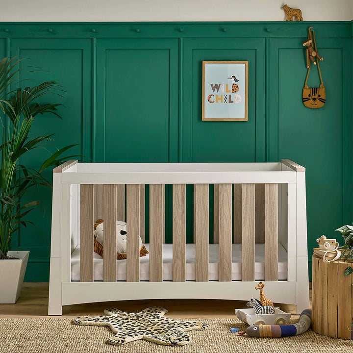 CuddleCo Ada Cot Bed - White/Ash - Pramsy