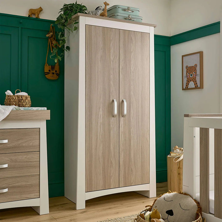 CuddleCo Ada Nursery Wardrobe - White & Ash - Pramsy