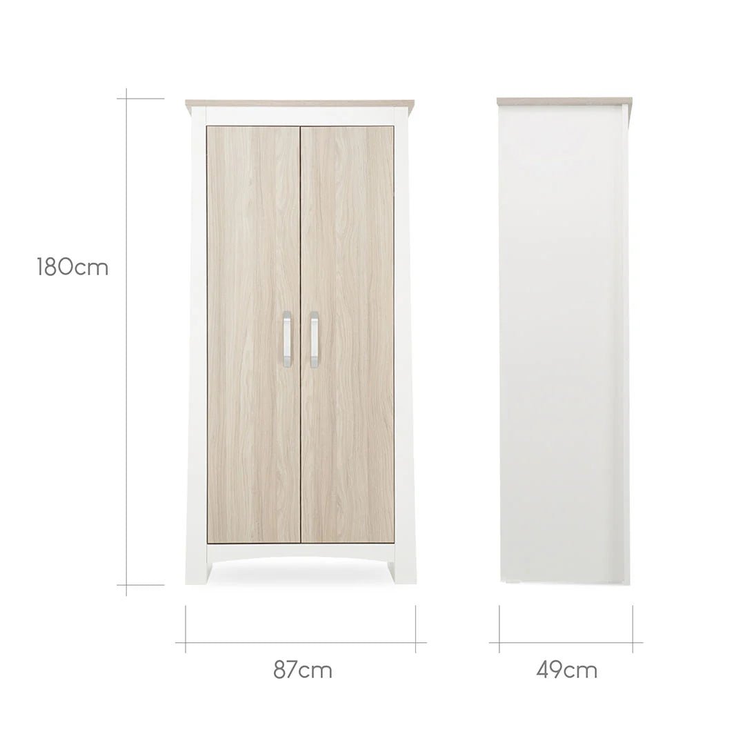 CuddleCo Ada Nursery Wardrobe - White & Ash - Pramsy