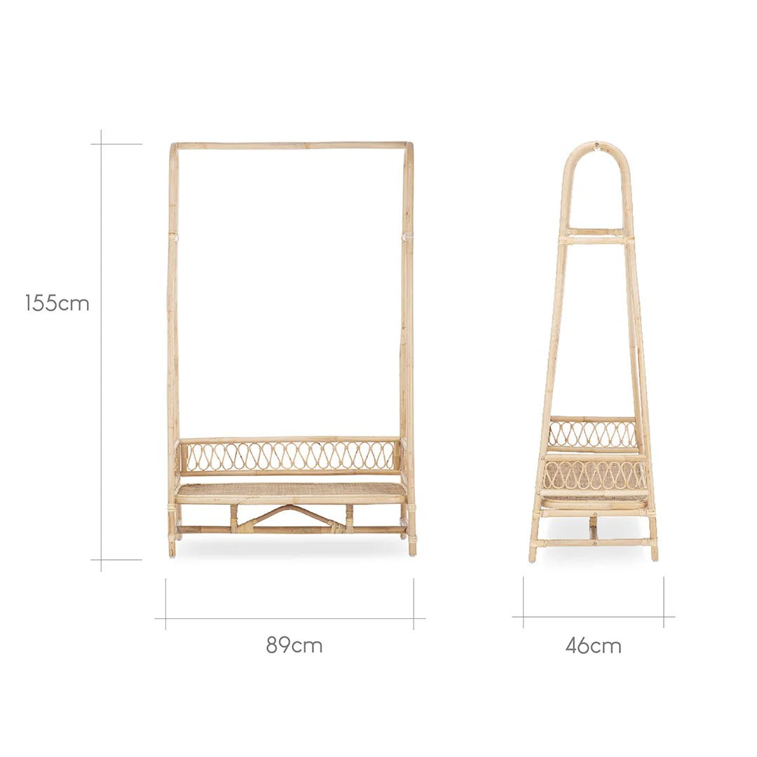 CuddleCo Aria Clothes Rail - Rattan - Pramsy