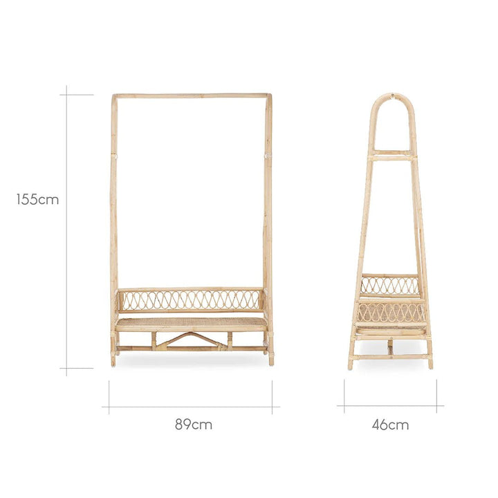 CuddleCo Aria Clothes Rail - Rattan - Pramsy