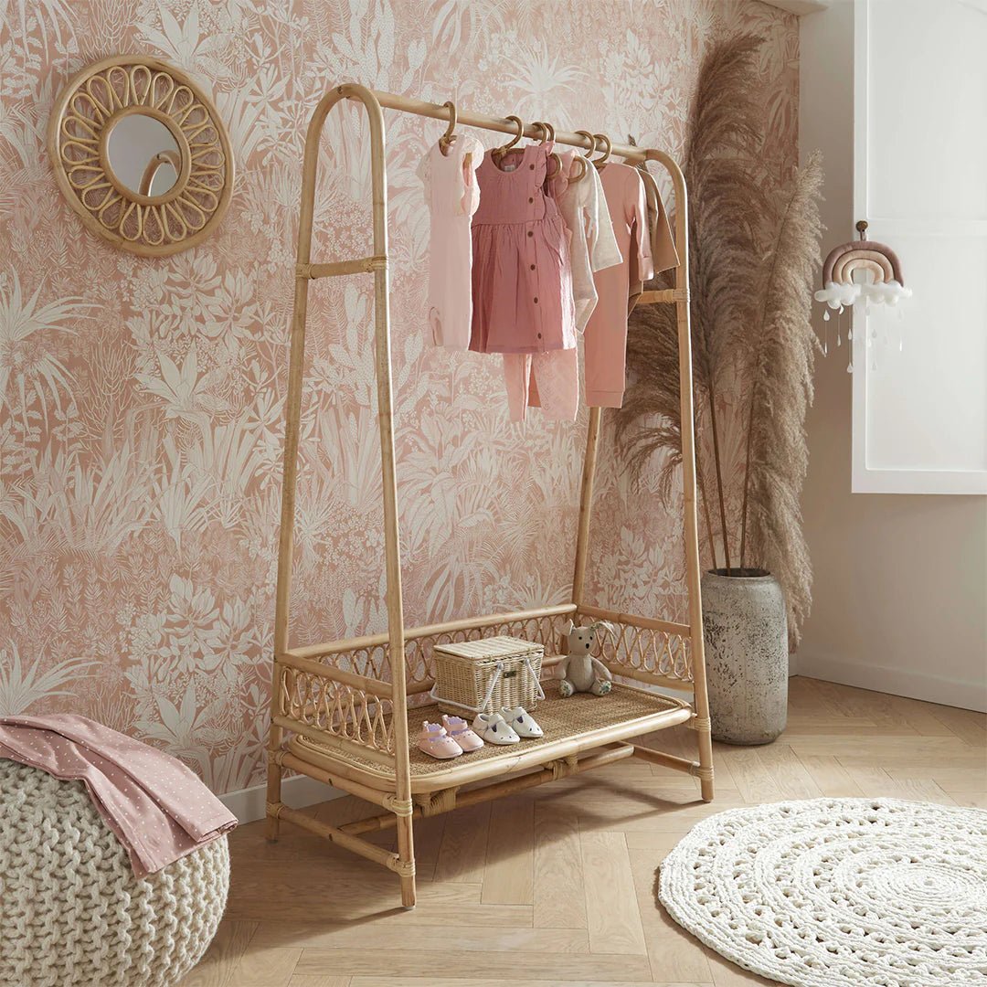 CuddleCo Aria Clothes Rail - Rattan - Pramsy