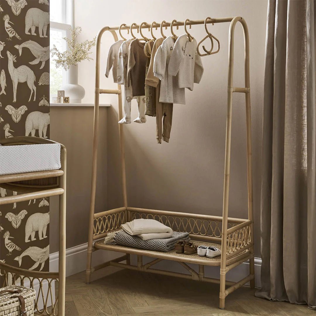 CuddleCo Aria Clothes Rail - Rattan - Pramsy