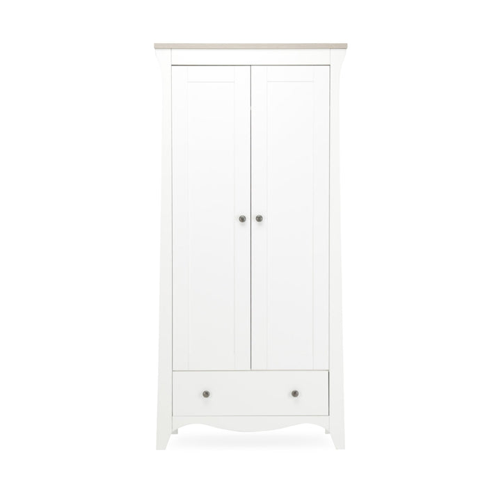 CuddleCo Clara 2 Door Nursery Wardrobe - White & Ash - Pramsy