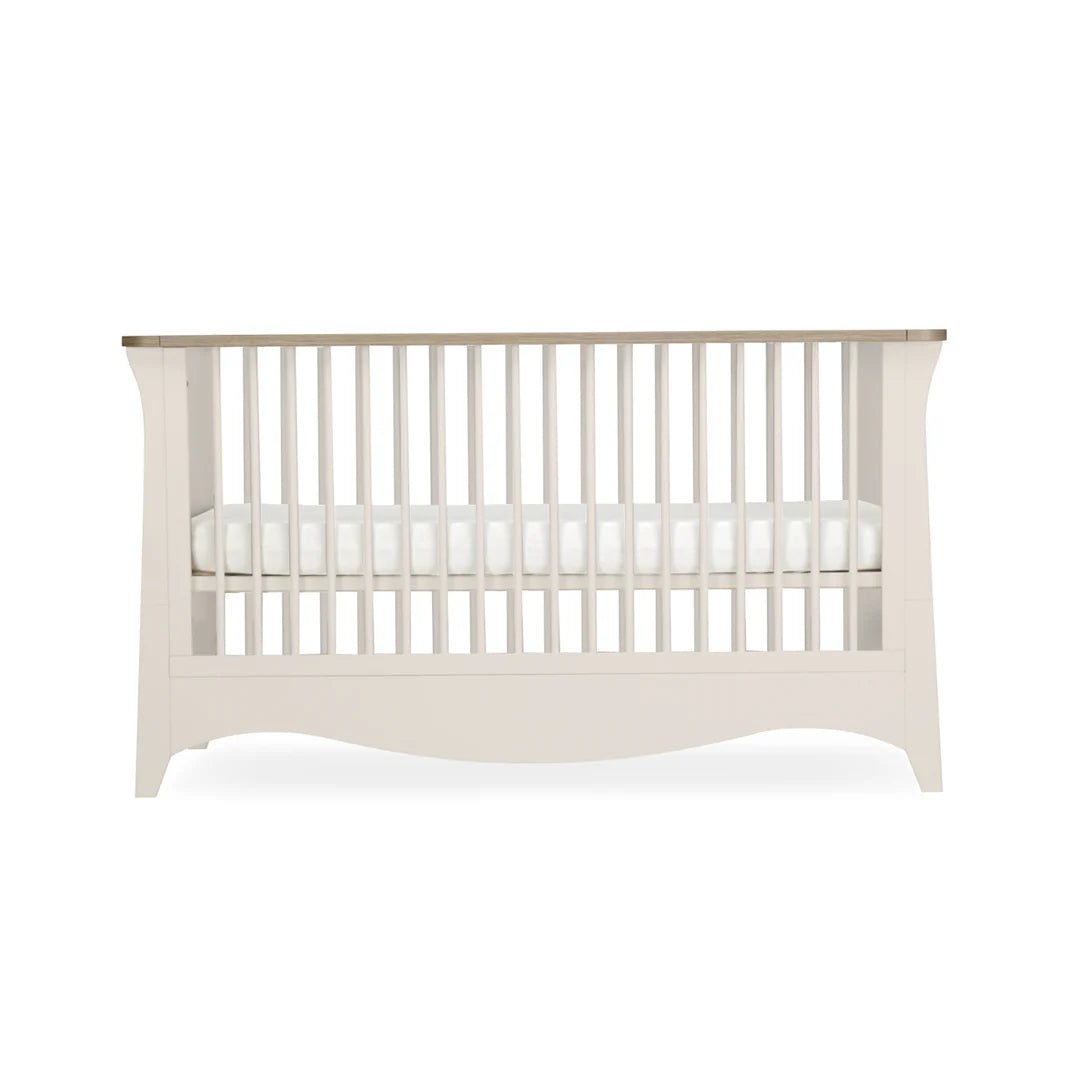 CuddleCo Clara 2 Piece Nursery Furniture Set (Cot Bed & Dresser) - Cashmere & Ash - Pramsy