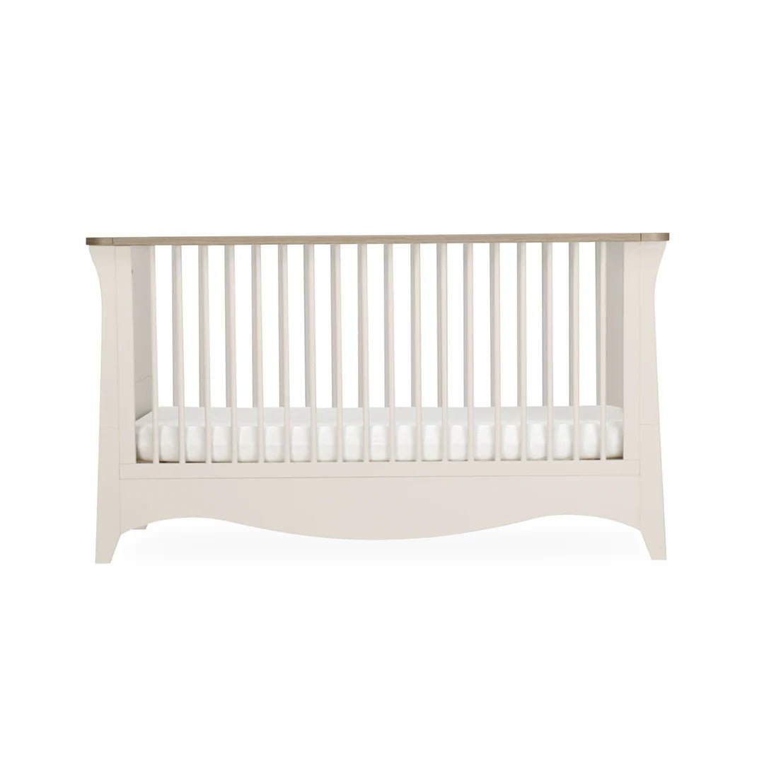 CuddleCo Clara 2 Piece Nursery Furniture Set (Cot Bed & Dresser) - Cashmere & Ash - Pramsy