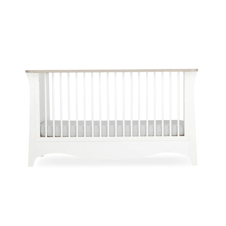 CuddleCo Clara 2 Piece Nursery Furniture Set (Cot Bed & Dresser) - White & Ash - Pramsy