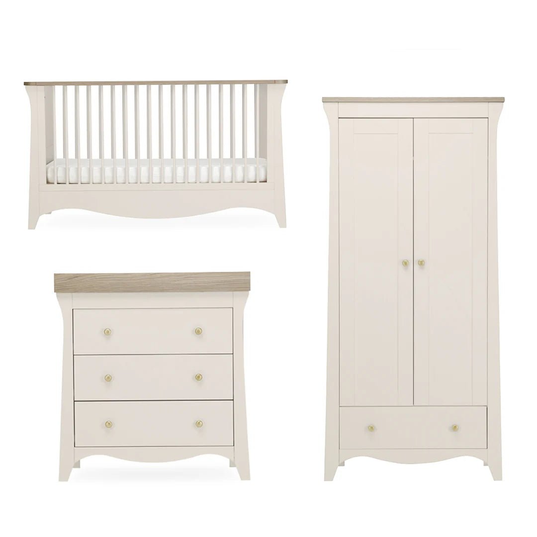 CuddleCo Clara 3 Piece Nursery Furniture Set - Cashmere & Ash - Pramsy