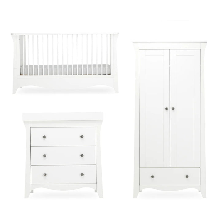 CuddleCo Clara 3 Piece Nursery Furniture Set - White - Pramsy