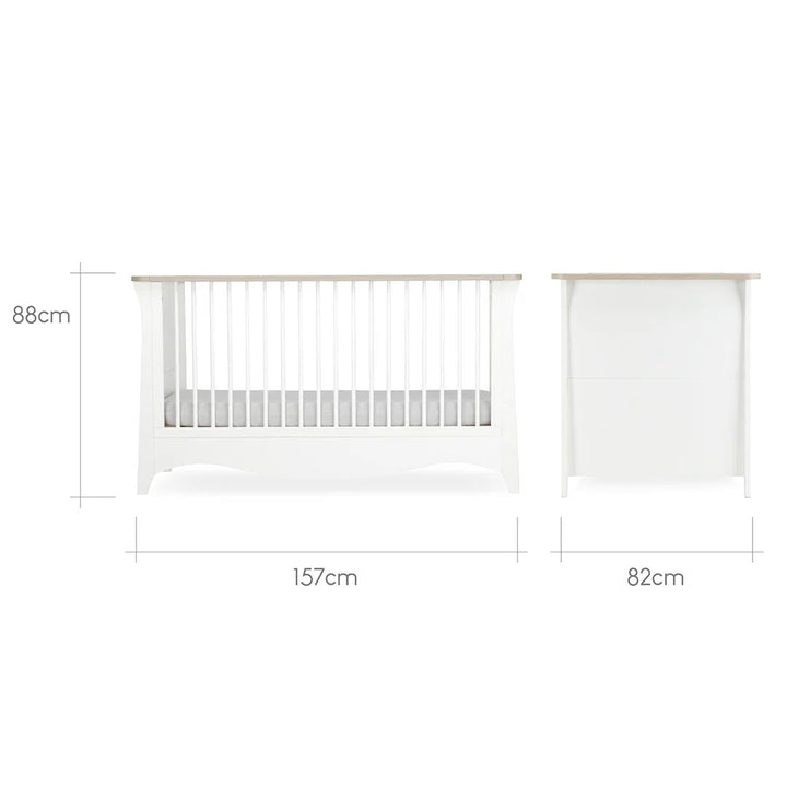 CuddleCo Clara 3 Piece Nursery Furniture Set - White & Ash - Pramsy