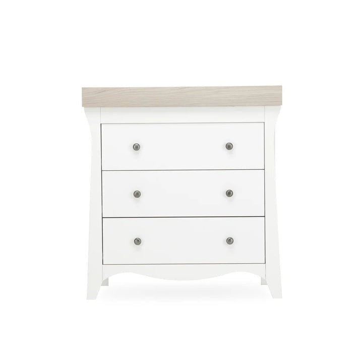 CuddleCo Clara 3 Piece Nursery Furniture Set - White & Ash - Pramsy