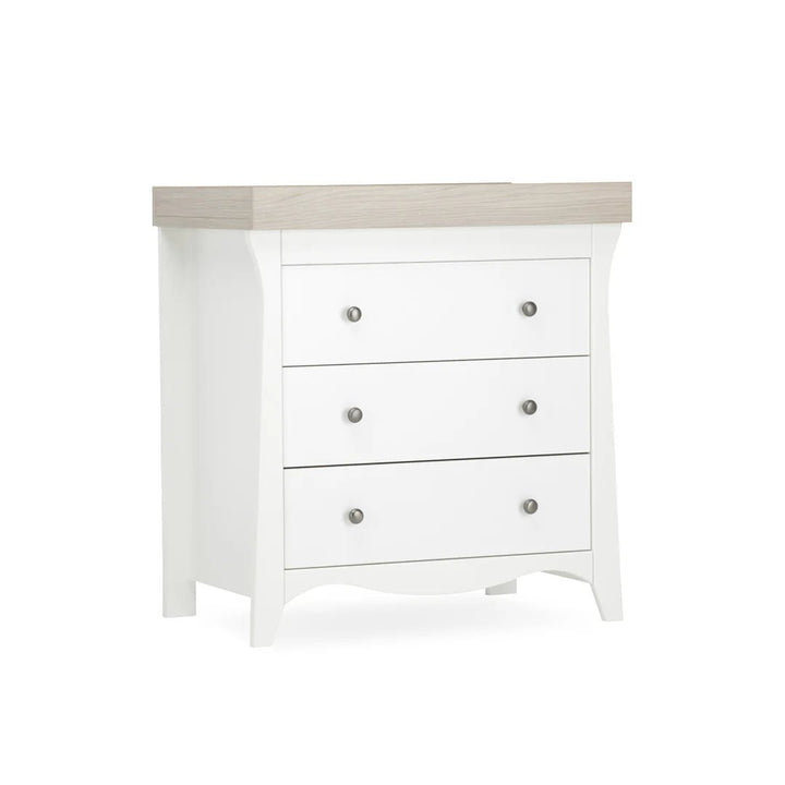 CuddleCo Clara 3 Piece Nursery Furniture Set - White & Ash - Pramsy