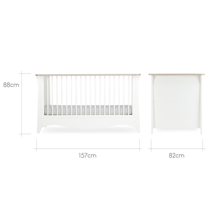 CuddleCo Clara Cot Bed - White & Ash - Pramsy