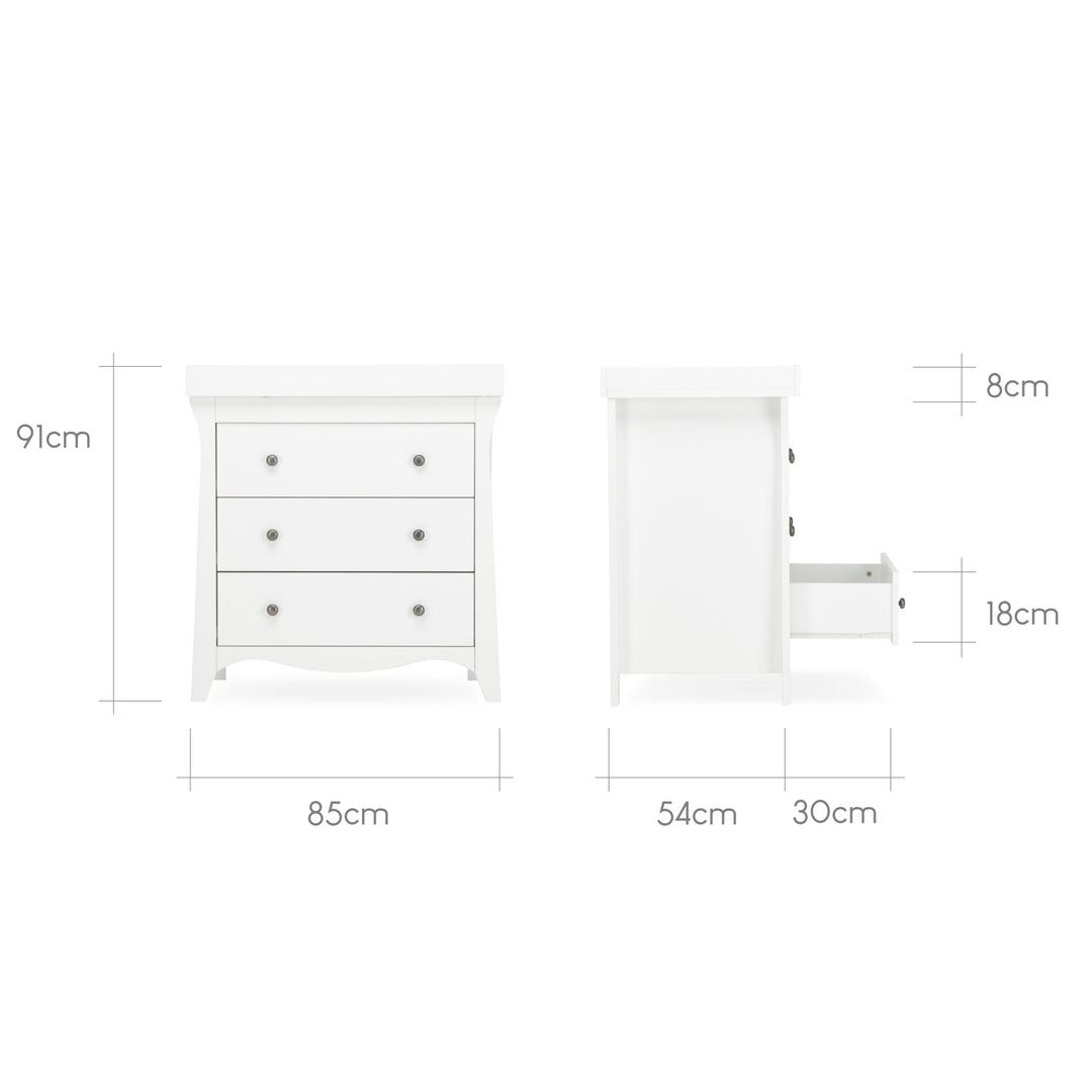 CuddleCo Clara Dresser Changer - White - Pramsy