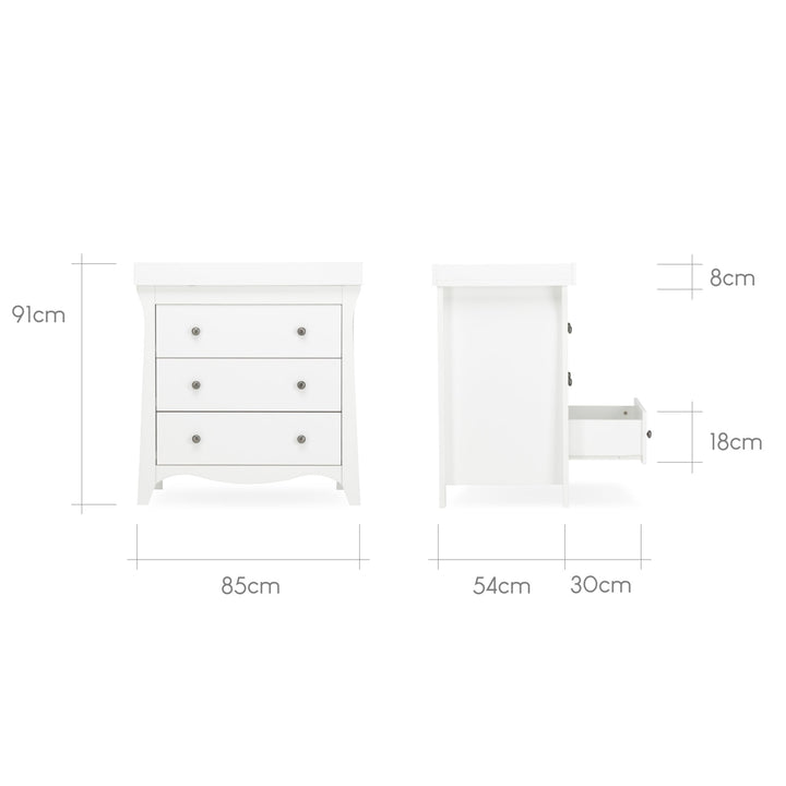 CuddleCo Clara Dresser Changer - White - Pramsy