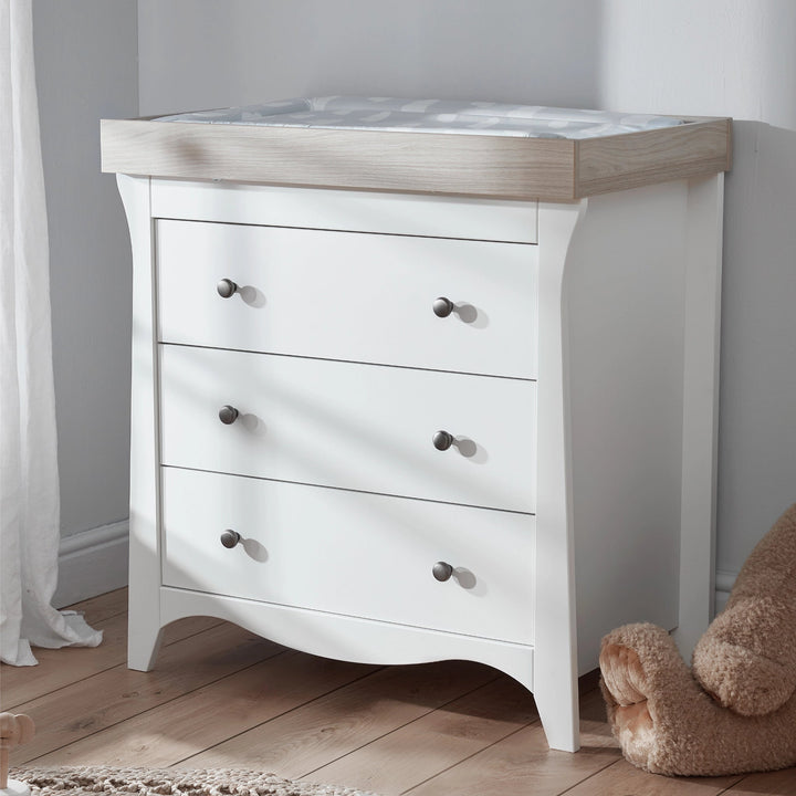 CuddleCo Clara Dresser Changer - White & Ash - Pramsy