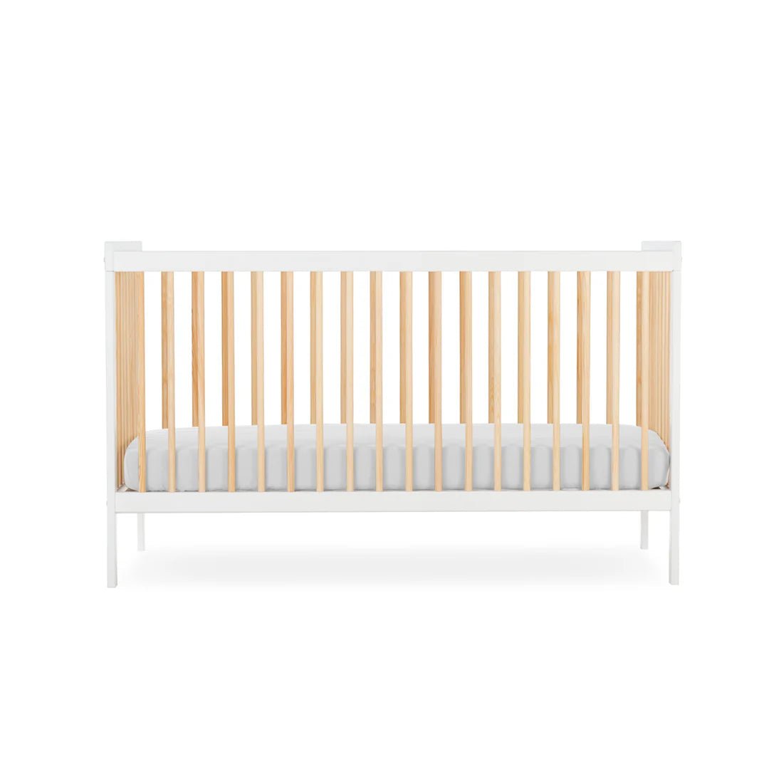 CuddleCo Nola 2 Piece Set (Changer & Cot Bed) - White/Natural - Pramsy