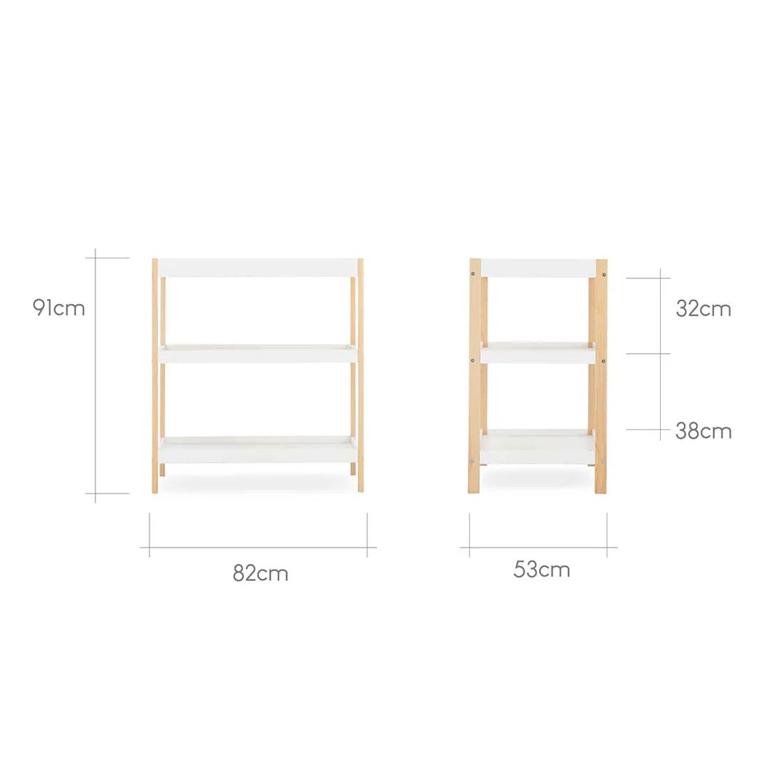 CuddleCo Nola 2 Piece Set (Changer & Cot Bed) - White/Natural - Pramsy