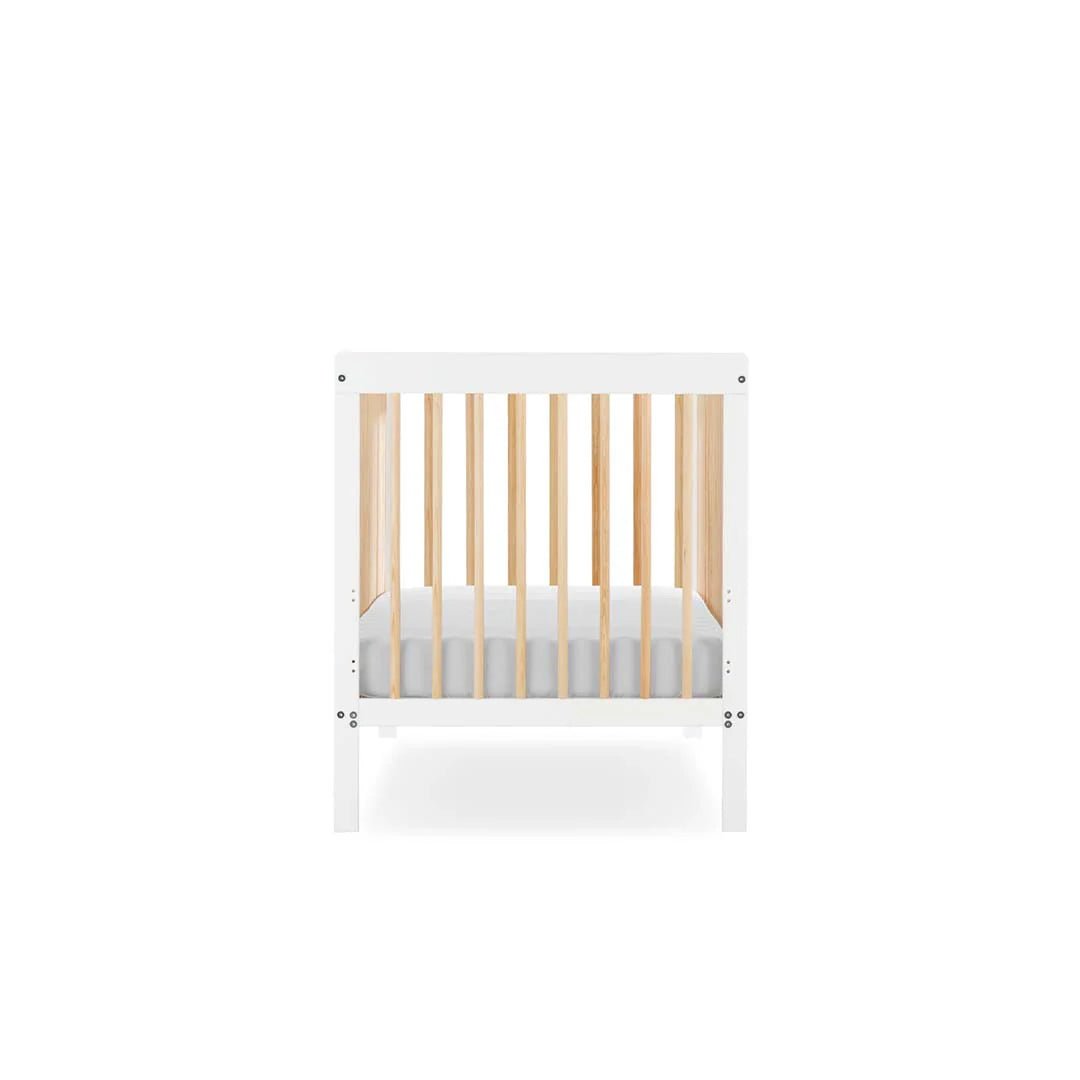 CuddleCo Nola 3 Piece Set (Changer, Clothes Rail & Cot Bed) - White/Natural - Pramsy