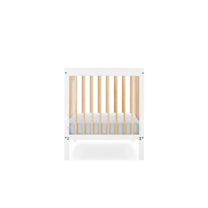 CuddleCo Nola 3 Piece Set (Changer, Clothes Rail & Cot Bed) - White/Natural - Pramsy