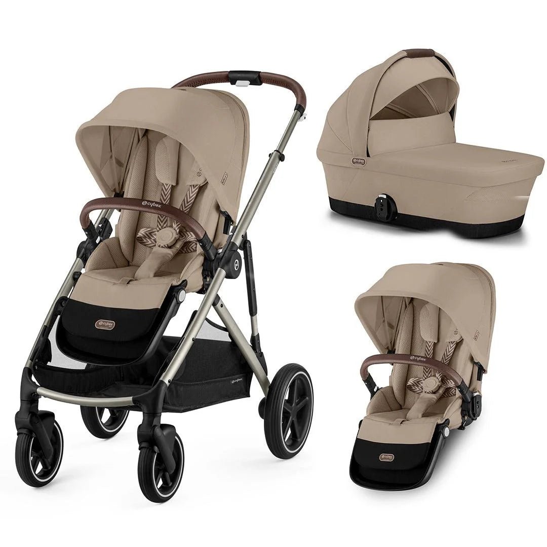 CYBEX Gazelle S Double Pushchair - Almond Beige - Pramsy