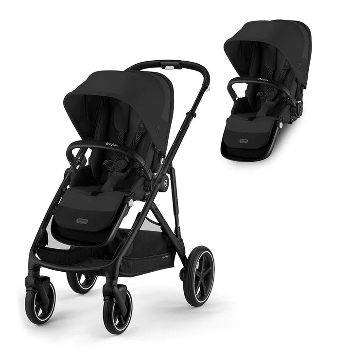 CYBEX Gazelle S Double Pushchair - Moon Black - Pramsy