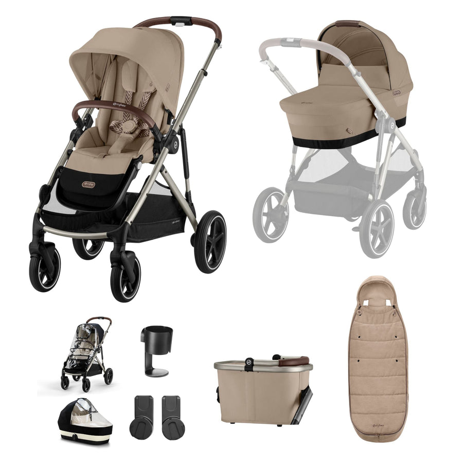 CYBEX Gazelle S Pushchair Essential Bundle - Almond Beige - Pramsy