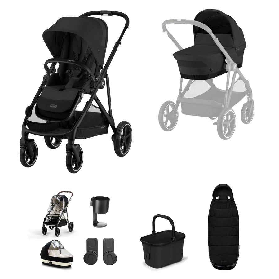 CYBEX Gazelle S Pushchair Essential Bundle - Moon Black - Pramsy