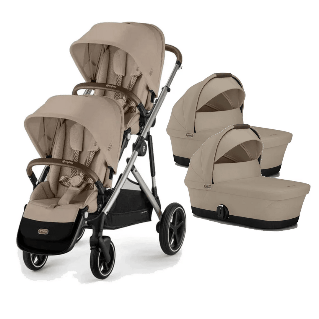 CYBEX Gazelle S Twin Pushchair - Almond Beige - Pramsy