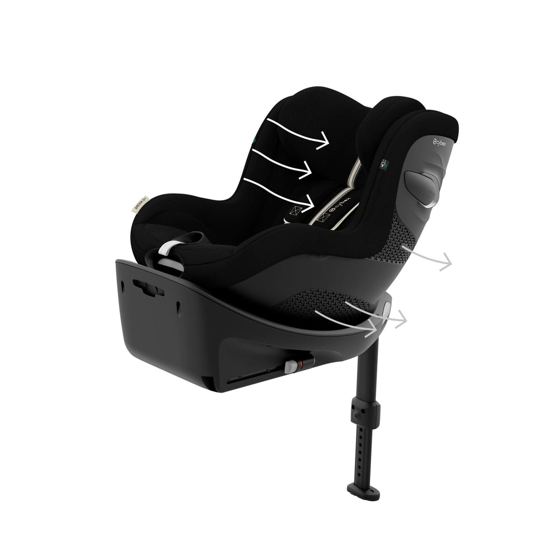 CYBEX Sirona G i - Size Plus Rotating Car Seat - Moon Black - Pramsy