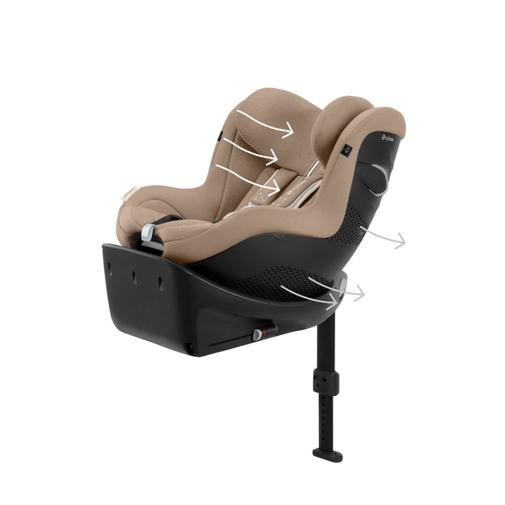 CYBEX Sirona Gi i - Size Plus 360 Rotating Car Seat - Almond Beige - Pramsy