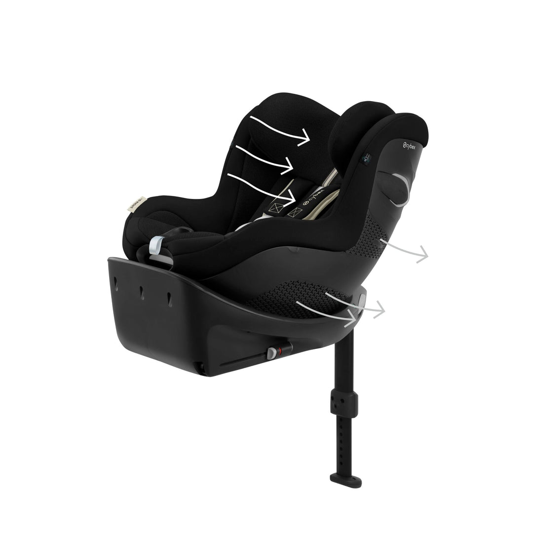 CYBEX Sirona Gi i - Size Plus 360 Rotating Car Seat - Moon Black - Pramsy