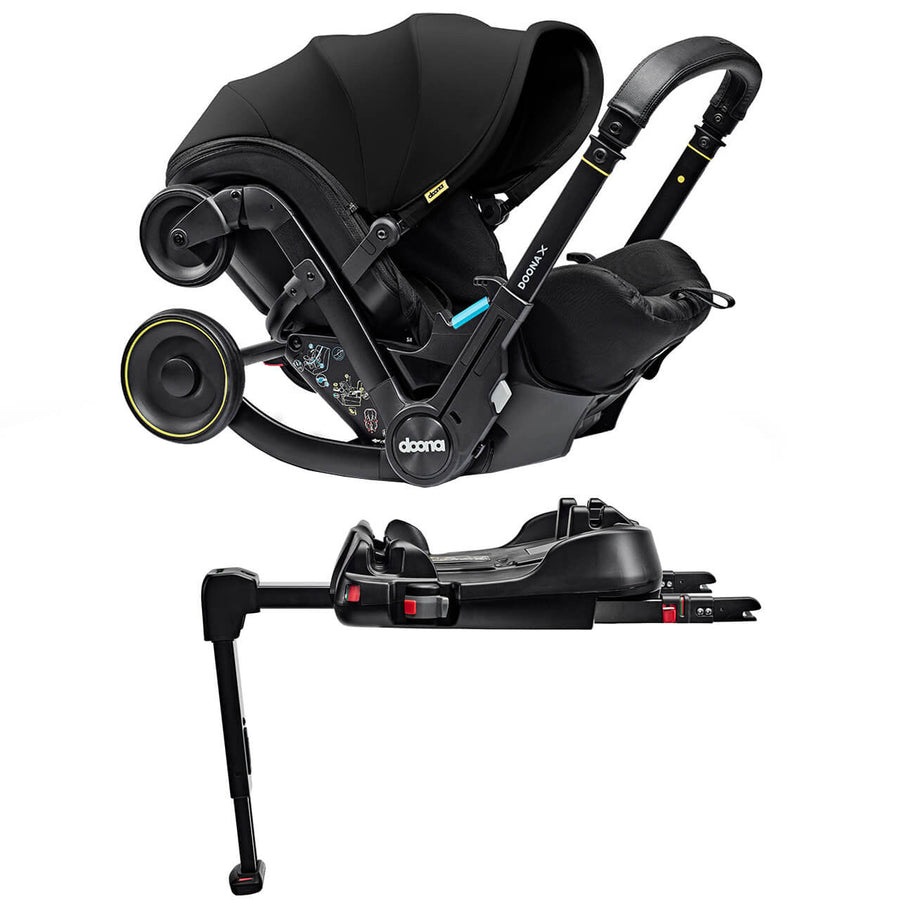 Doona X Car Seat & Stroller + ISOFIX Base - Nitro Black - Pramsy