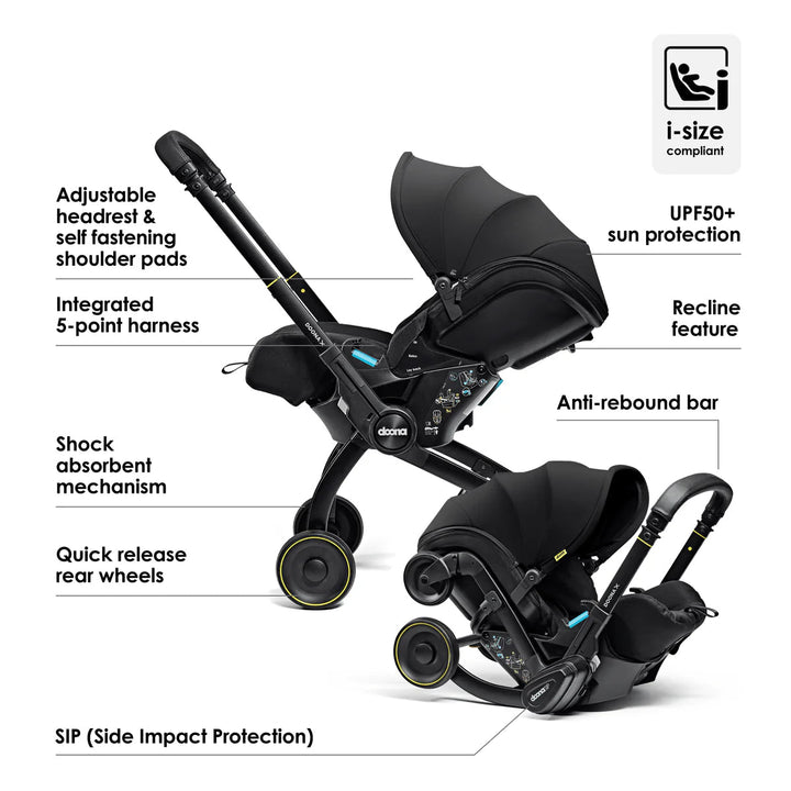 Doona X Car Seat & Stroller - Nitro Black - Pramsy