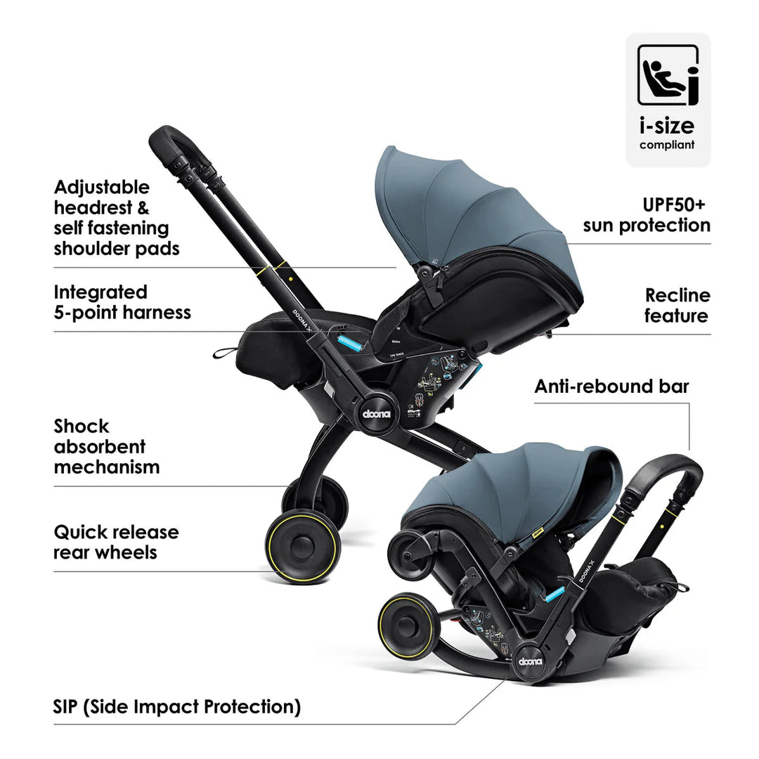 Doona X Car Seat & Stroller - Ocean Blue - Pramsy