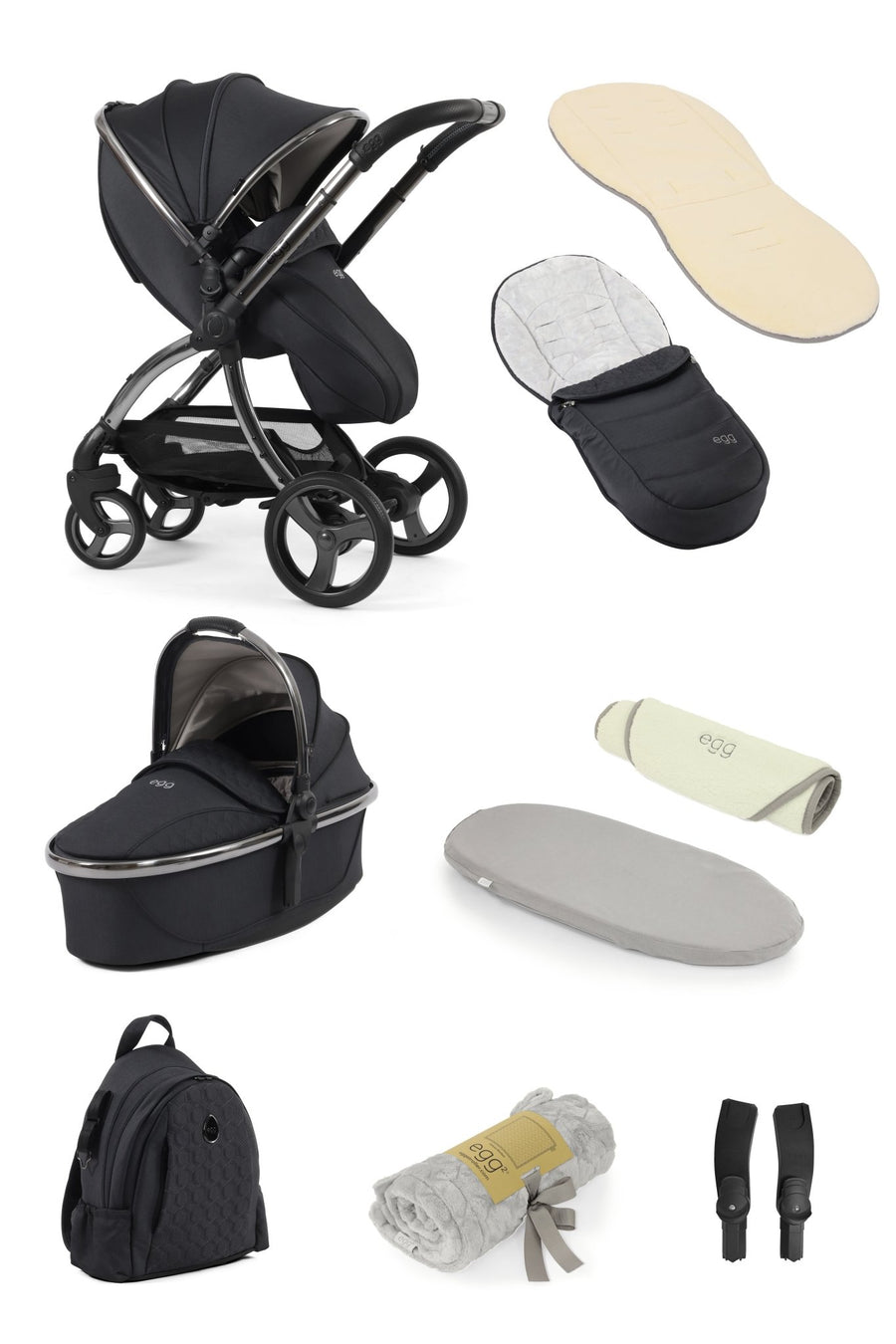 Egg3 Stroller & Carrycot Snuggle Bundle - Carbonite - Pramsy