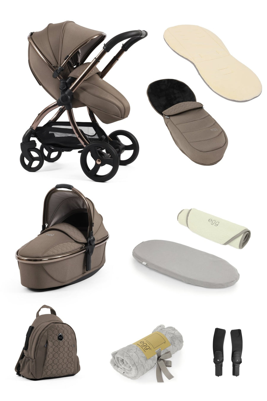 Egg3 Stroller & Carrycot Snuggle Bundle - Mink - Pramsy