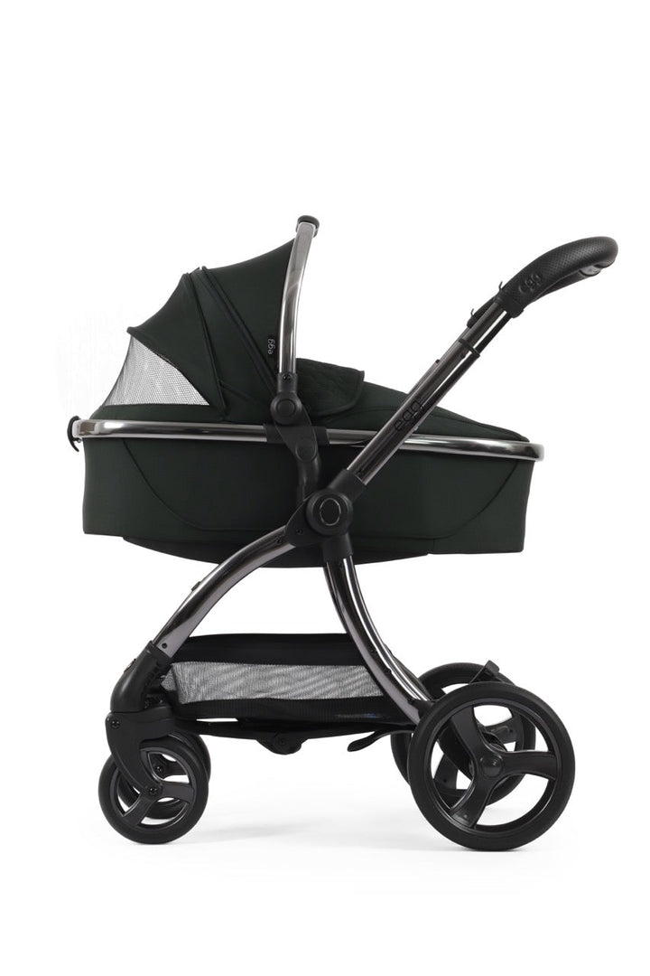 Egg3 Stroller & Carrycot with Egg Shell Car Seat and Base Luxury Bundle - Black Olive - Pramsy