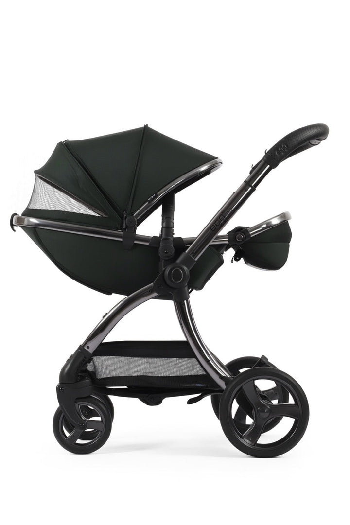 Egg3 Stroller & Carrycot with Egg Shell Car Seat and Base Luxury Bundle - Black Olive - Pramsy