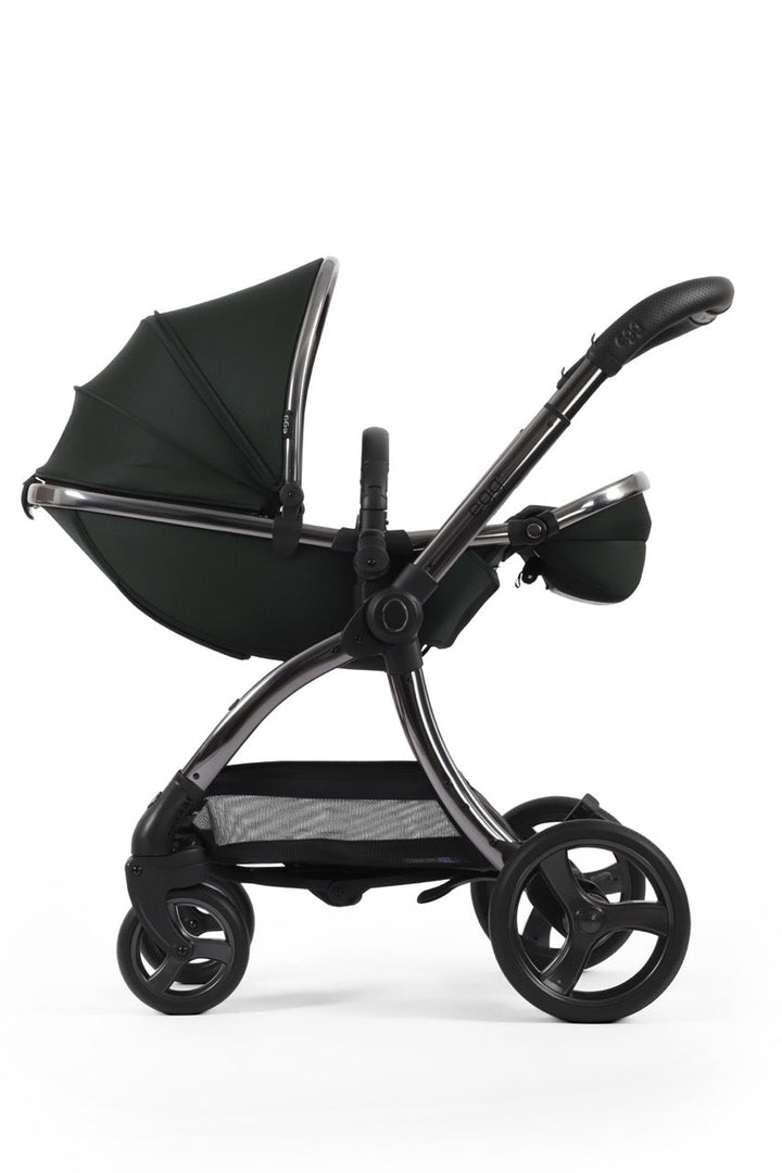 Egg3 Stroller & Carrycot with Egg Shell Car Seat and Base Luxury Bundle - Black Olive - Pramsy